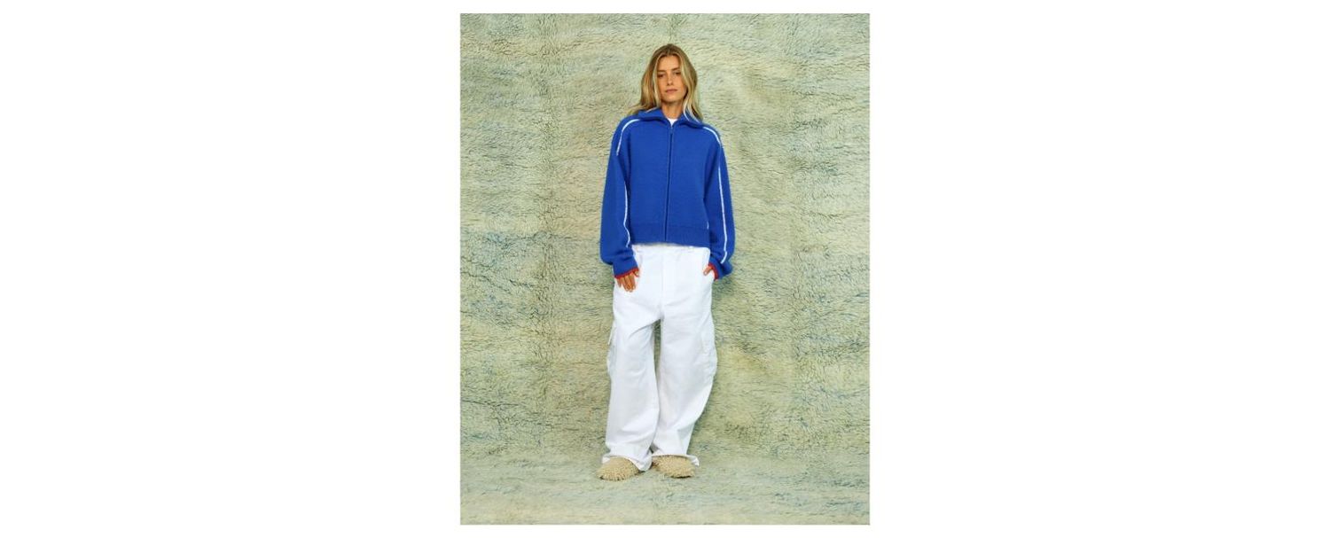 SEA ME HAPPY - Scottie Zip Up Sweater - Cobalt