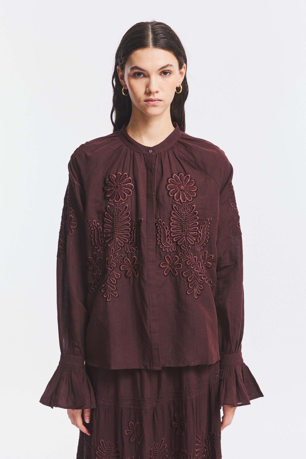 ANTIK BATIK - Marta Blouse Dark Brown
