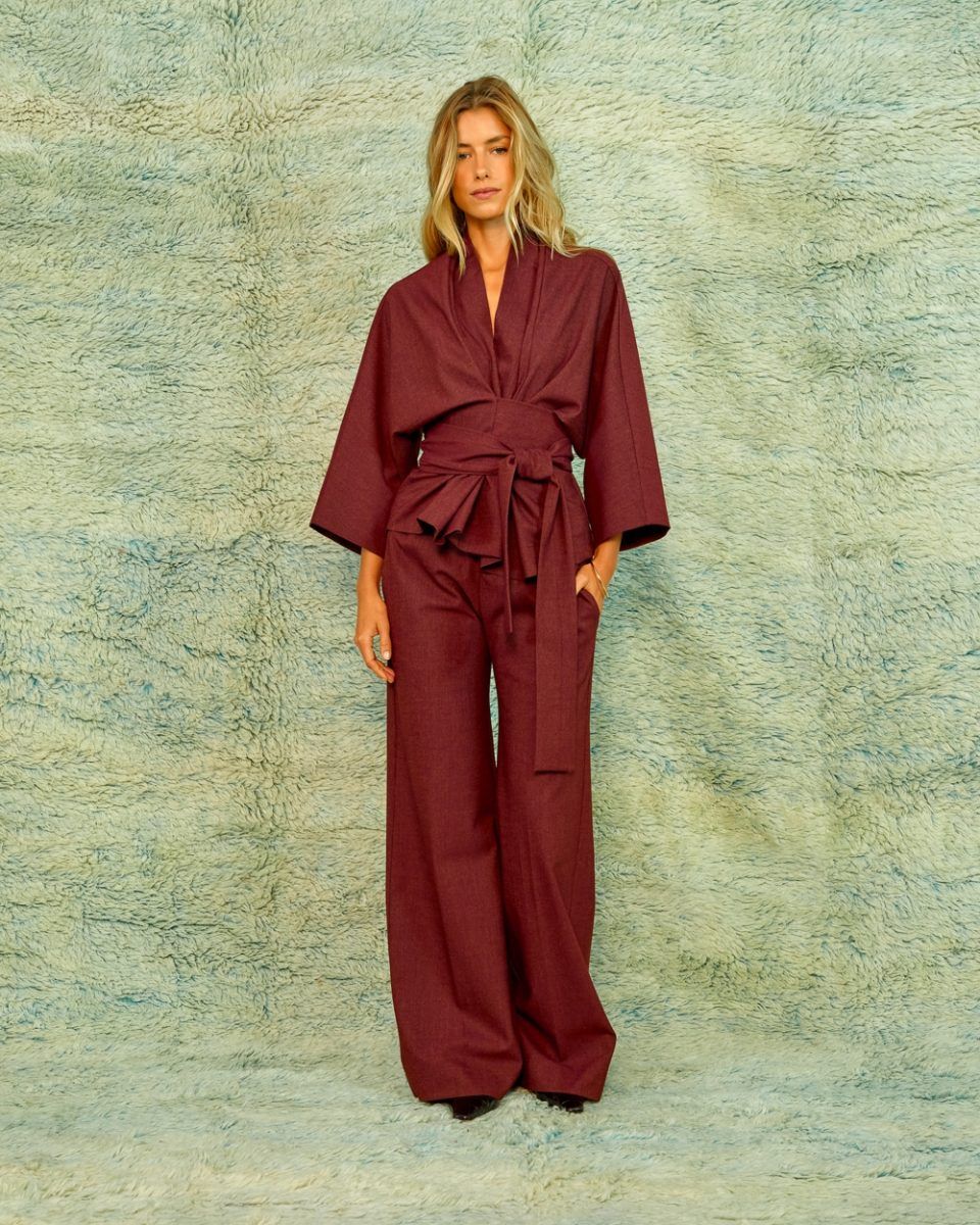SEA ME HAPPY - Alaya top soft denim cabernet