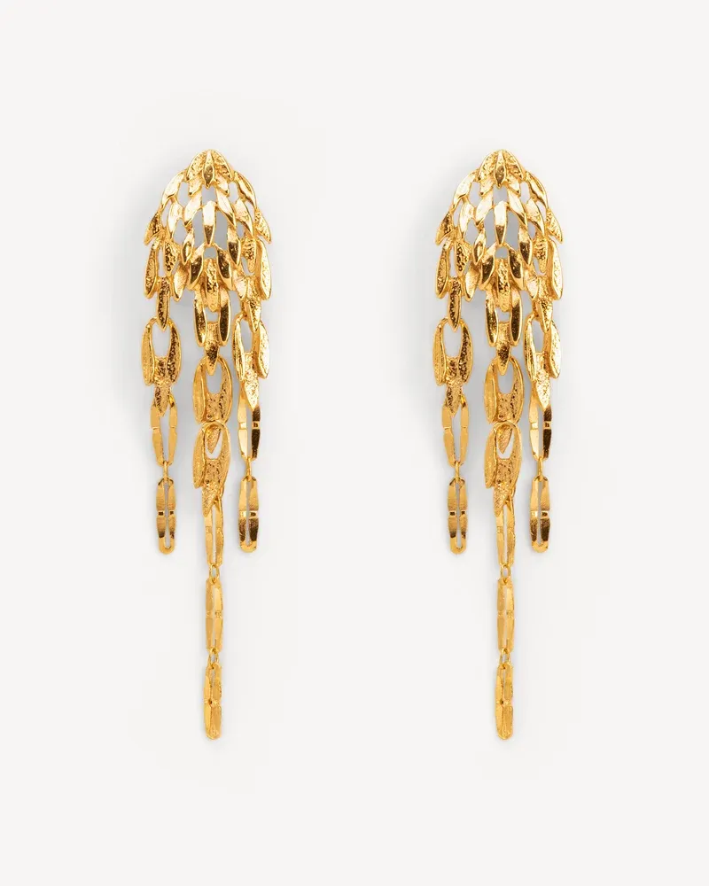 WOUTERS EN HENDRIX - Stud earrings with dangling leaves gold-plated