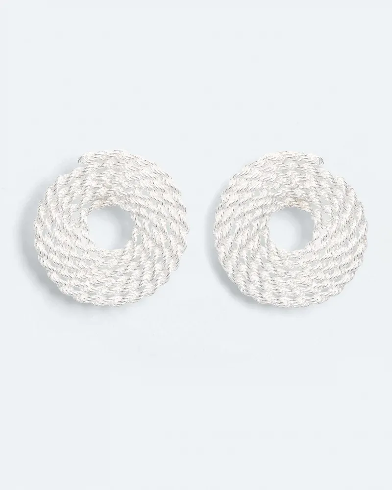 WOUTERS EN HENDRIX - Coiled rope chain earrings with studded clips