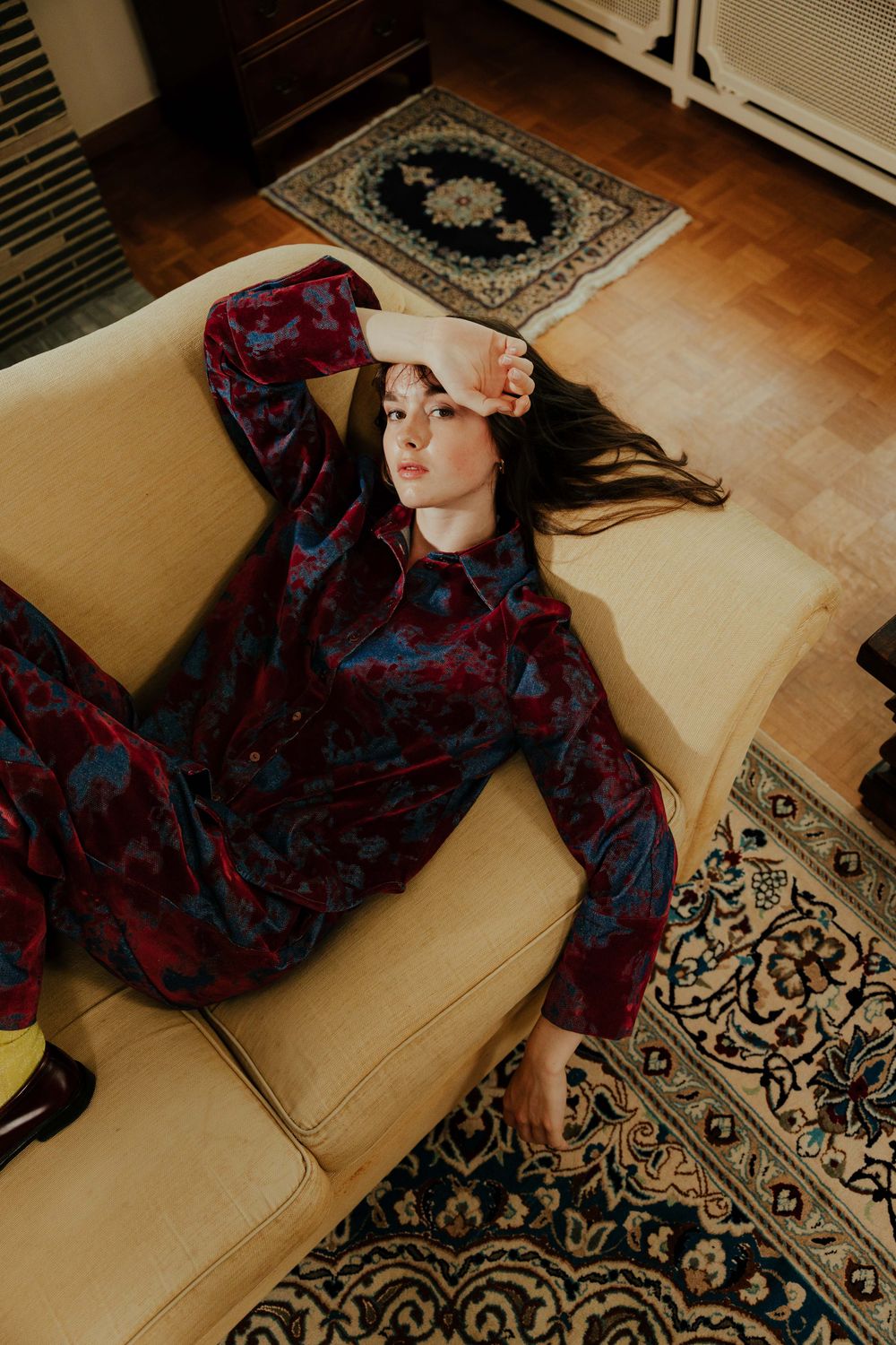 STEF SERIES - Coby Shirt (Bordeaux Velvet Denim)