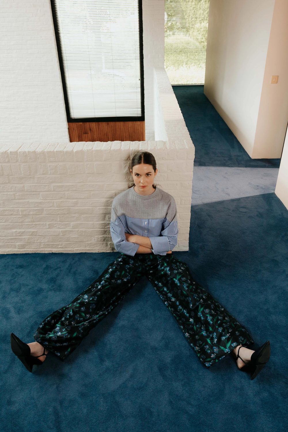 STEF SERIES - Caro Wide Leg Pants (Blue Flowers)