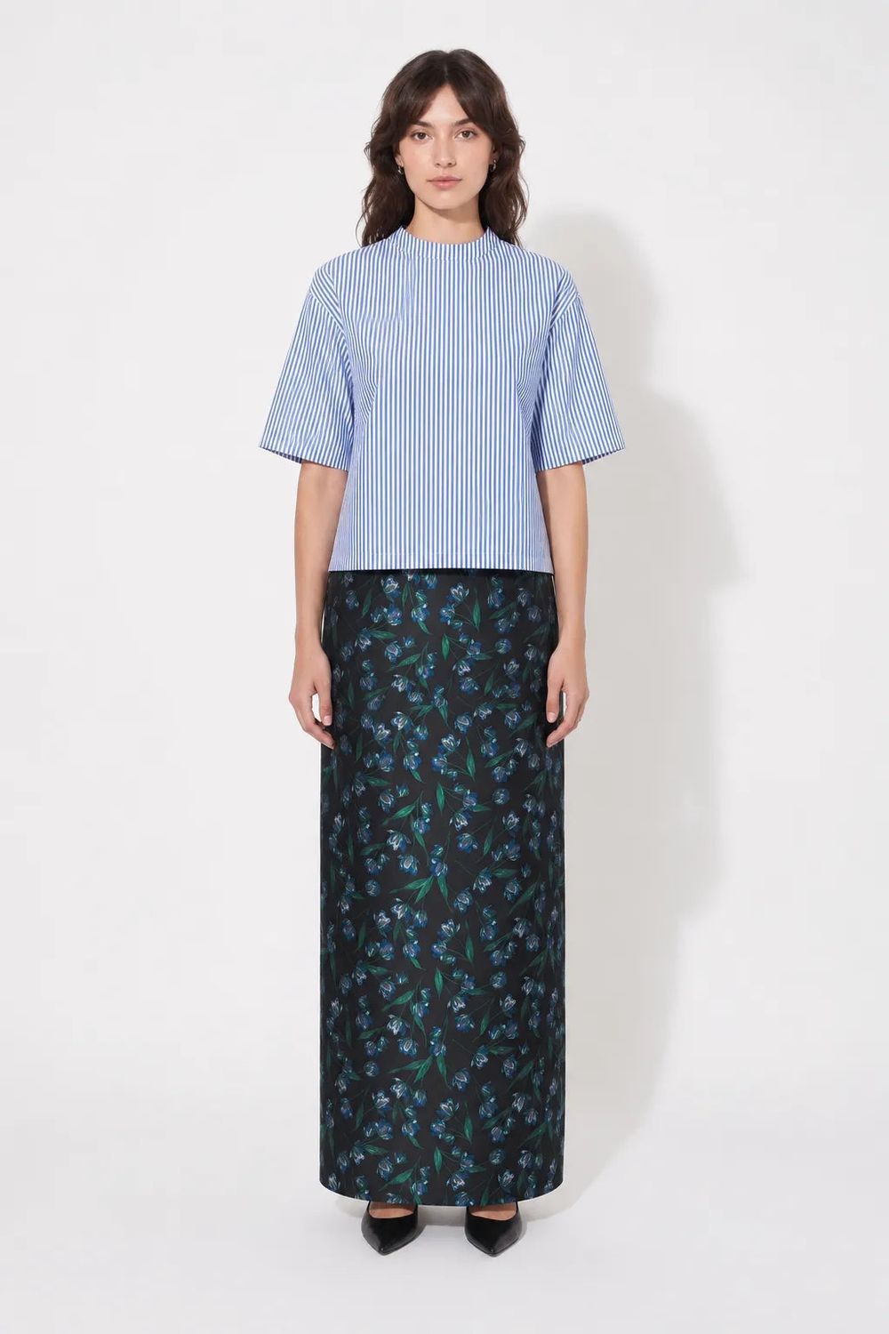 STEF SERIES - Cas Maxi Skirt (Blue Flowers)