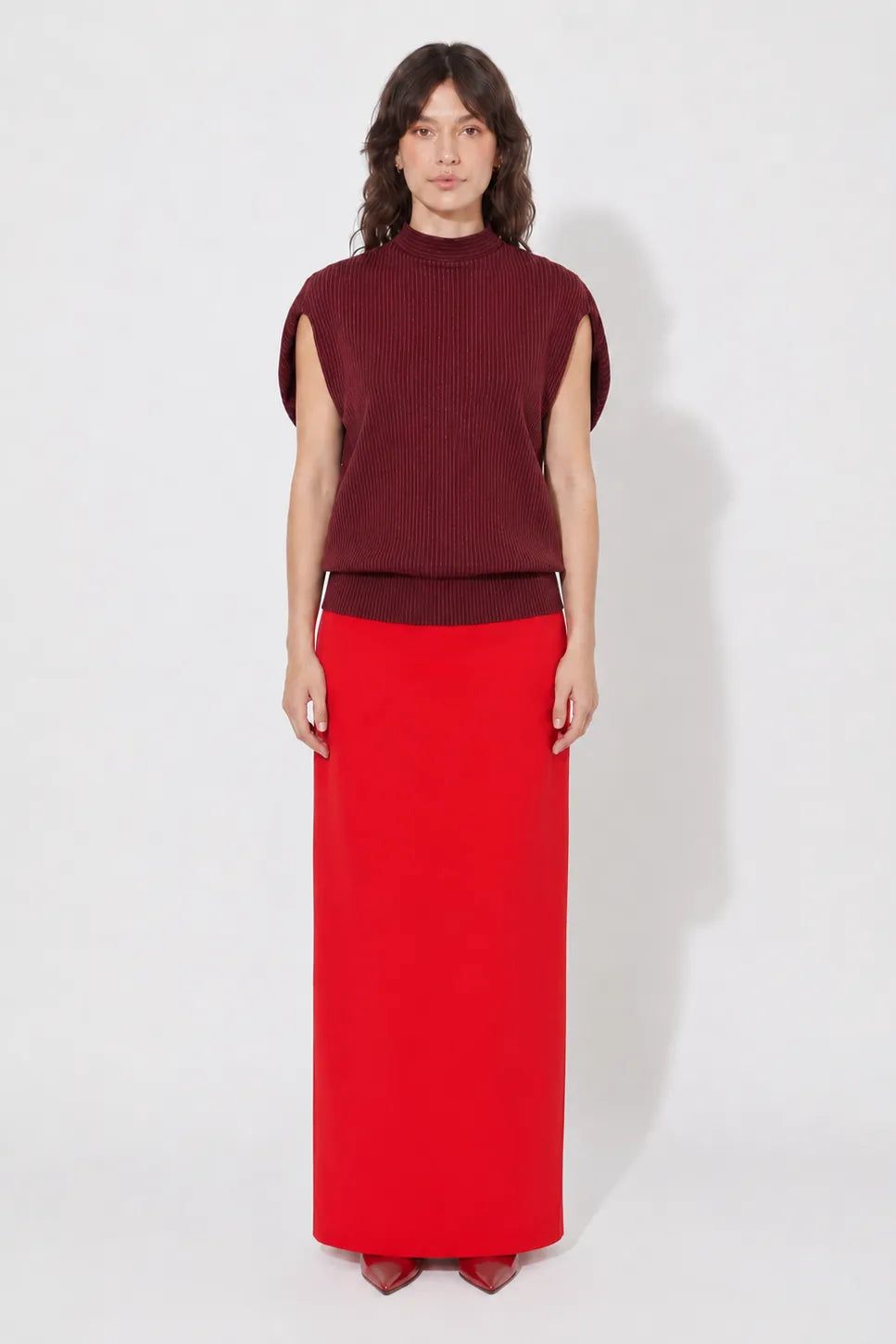 STEF SERIES - Cece Balloon Shirt (Bordeaux Stripes)
