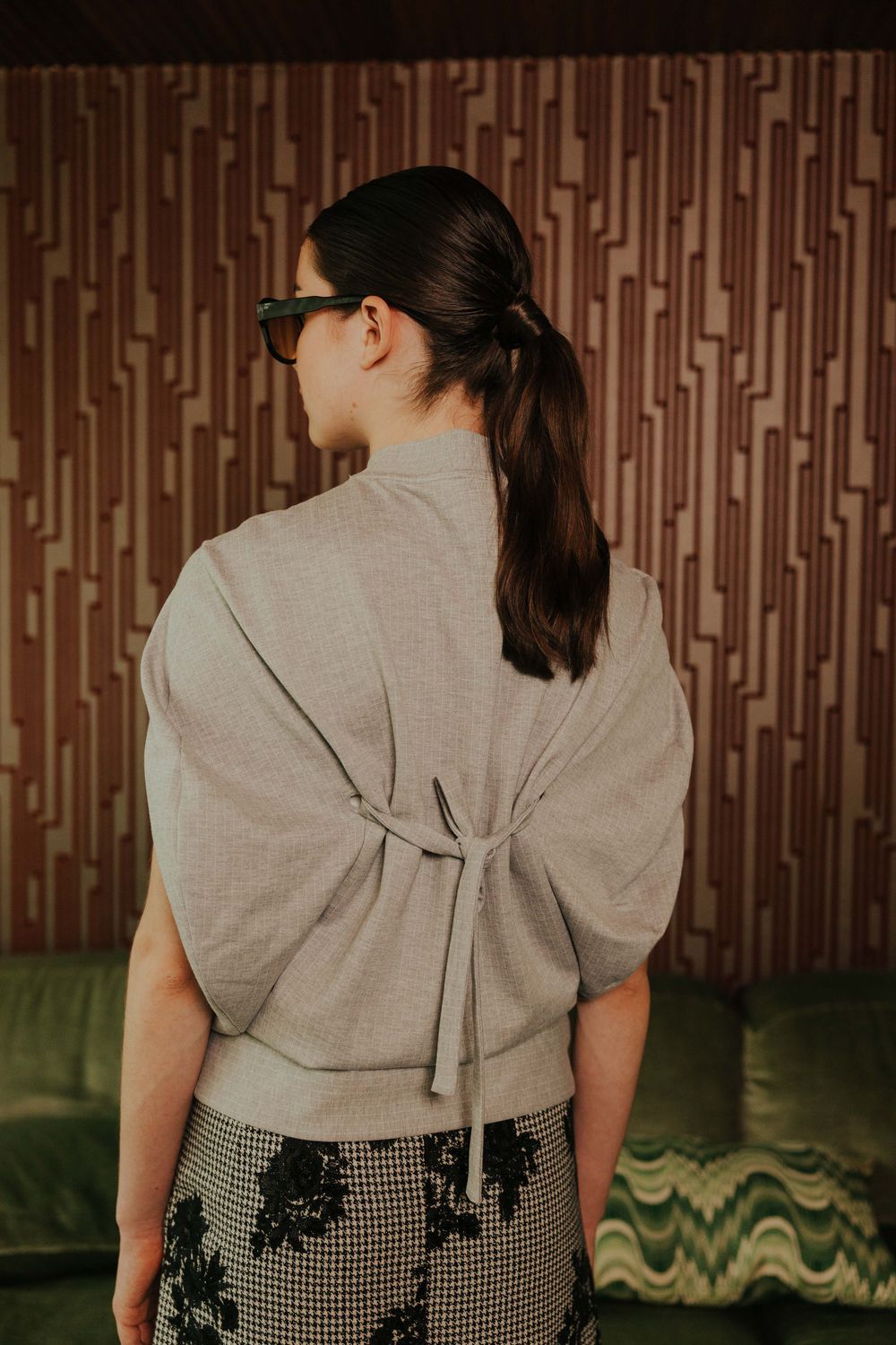 STEF SERIES - Cece Balloon Shirt (Grey Stripes)