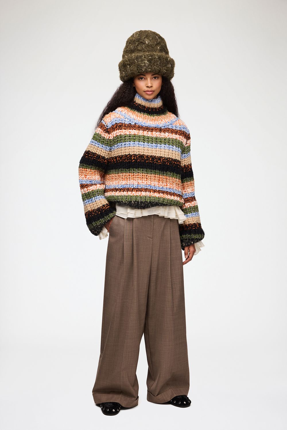 GANNI - Turtleneck in Multistripe (Multicolour)