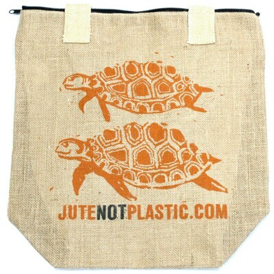 Two Turtles Eco Jute Bag
