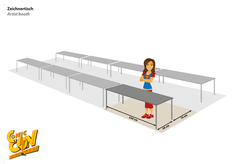 Comic Zone Zeichnertisch OHNE Rückwand Comic Zone Zeichnertisch OHNE Rückwand
