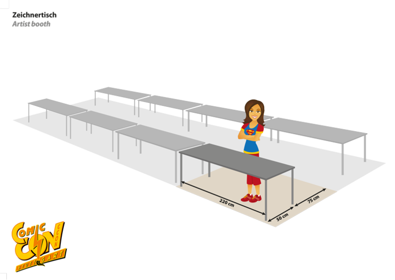Comic Zone Zeichnertisch OHNE Rückwand