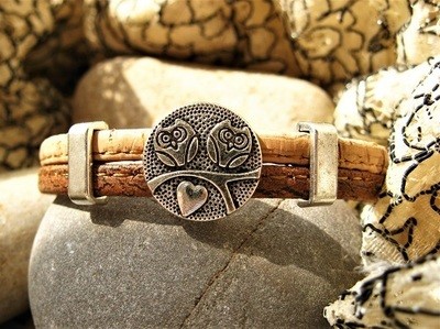 Guardian owl bracelet ~ two-tone cork