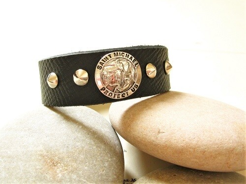 Saint Michael bracelet ~ black