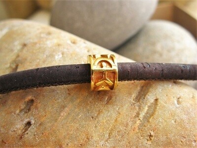 Gold-filled Indalo bead bracelet ~ classic on cork-cord