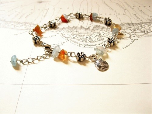 Camino safe travel bracelet ~ aquamarine + agate