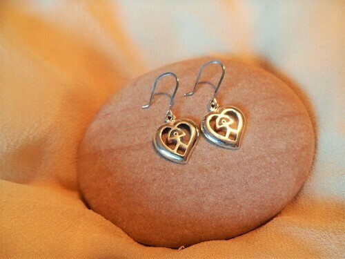 Indalo earrings ~ heart, silver