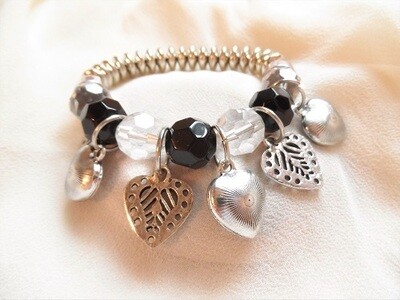 Big bold love hearts charm bracelet