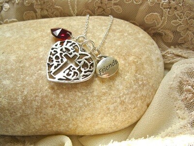 Friendship necklace ~ 3-part, silver