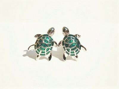 Lucky turtle cufflinks ~ green, to say Relax, Say Calm