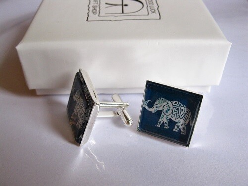 Lucky elephant cufflinks said to foster strength wisdom and wealth