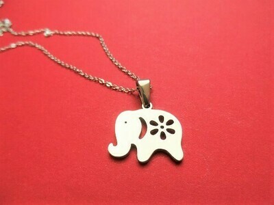 Lucky elephant necklace ~ steel