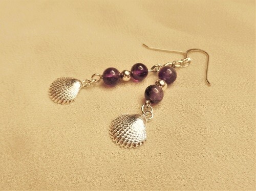 Camino Compostela earrings ~ amethyst + silver