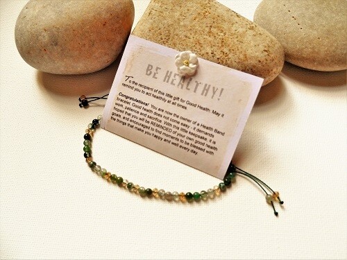Health Band gift to wish Good Health ~ green stone