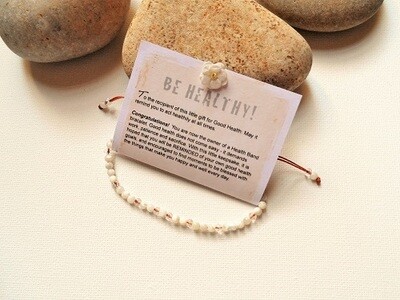 Health Band bracelet to wish Good Health ~ white stone