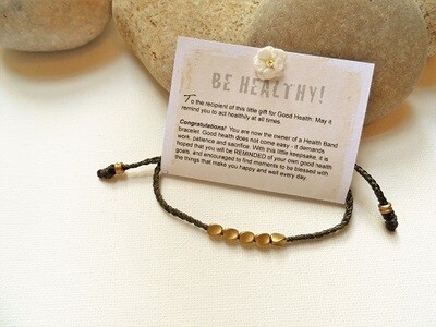 Health Band gift for Good Health ~ copper nuggets, Olive green