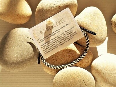 Health bracelet - Gift to wish Good Health ~ Black/White