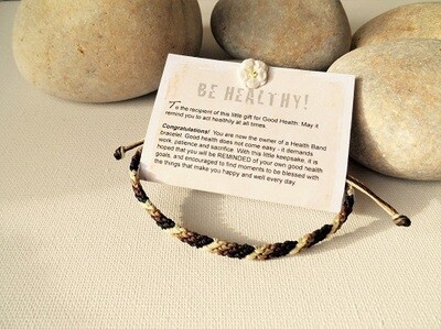 Health bracelet - Gift to wish Good Health ~ Brown/Black/White