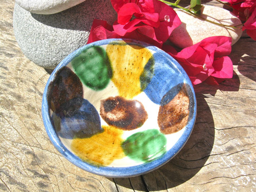 Spanish ceramic bowl ~ cactus leaf