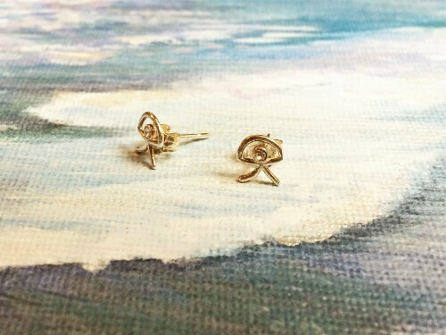 Indalo stud earrings ~ silver with zirconita for wellness