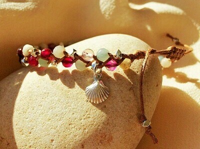 Camino shell bracelet - onyx + amazon stone