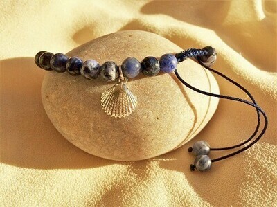 Bracelet for anxiety, stress or worry - sodalite, shell