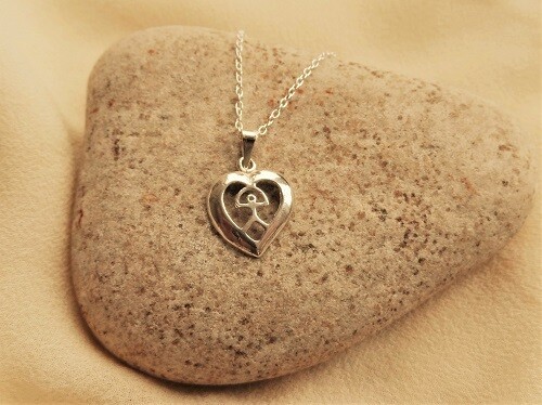 Indalo necklace ~ heart, silver