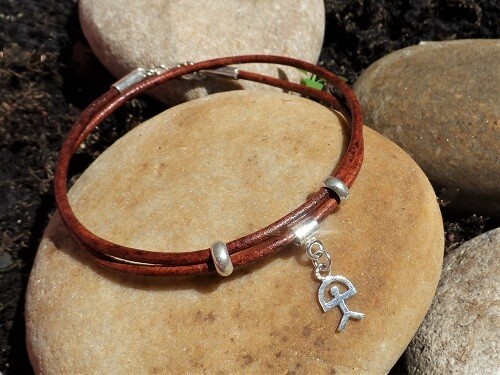 Indalo bracelet ~ leather wraparound, for Wellness