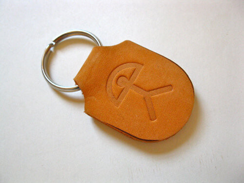 Indalo keyring  ~ Spanish leather, plain embossed