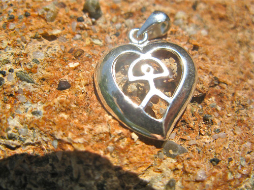 Indalo pendant ~ heart, silver