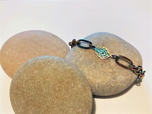 Wellness gift for health bracelet - Lotus / Bodhi leaf