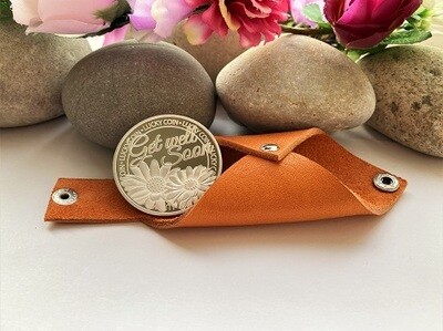 Get Well Soon health and wellness token with leather pouch