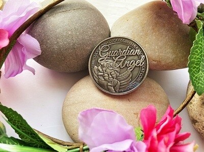 Guardian Angel health protection and wellness token with leather pouch