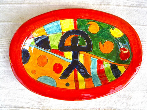 Spanish ceramic platter ~ Indalo, formas