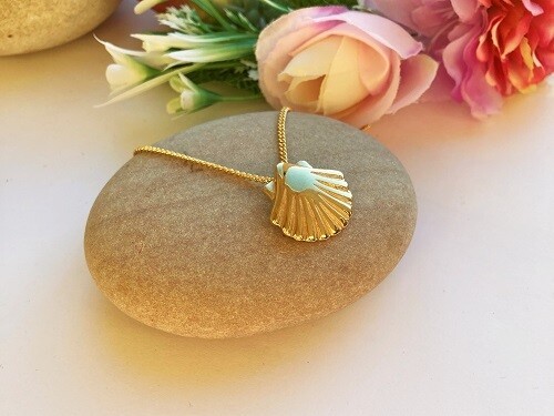 Compostela shell necklace for life&#39;s Camino ~ gold vermeil