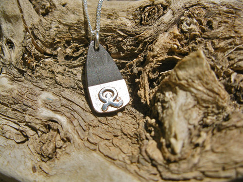 Indalo necklace ~ sterling silver + mahogany