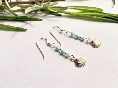 Larimar shell earrings to boost mood and mental health on life’s journey