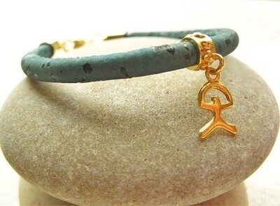 Gold-filled Indalo bead bracelet ~ 3mm on cork-cord
