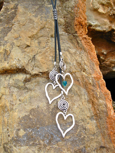 Hearts &amp; swirls necklace + birthstone crystal, Choose birthstone heart colour: Zircon birthstone heart