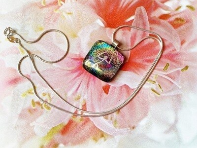 Indalo charm necklace for dreams of success - Dichroic