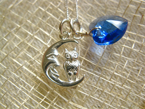 Guardian owl necklace ~ 2-part, silver