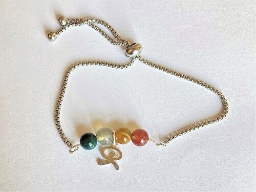 Wellbeing bracelet ~ Indian agate + Indalo